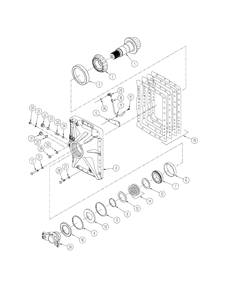 Схема запчастей Case IH STX325 - (06-38) - AXLE ASSY FRONT COVER (06) - POWER TRAIN