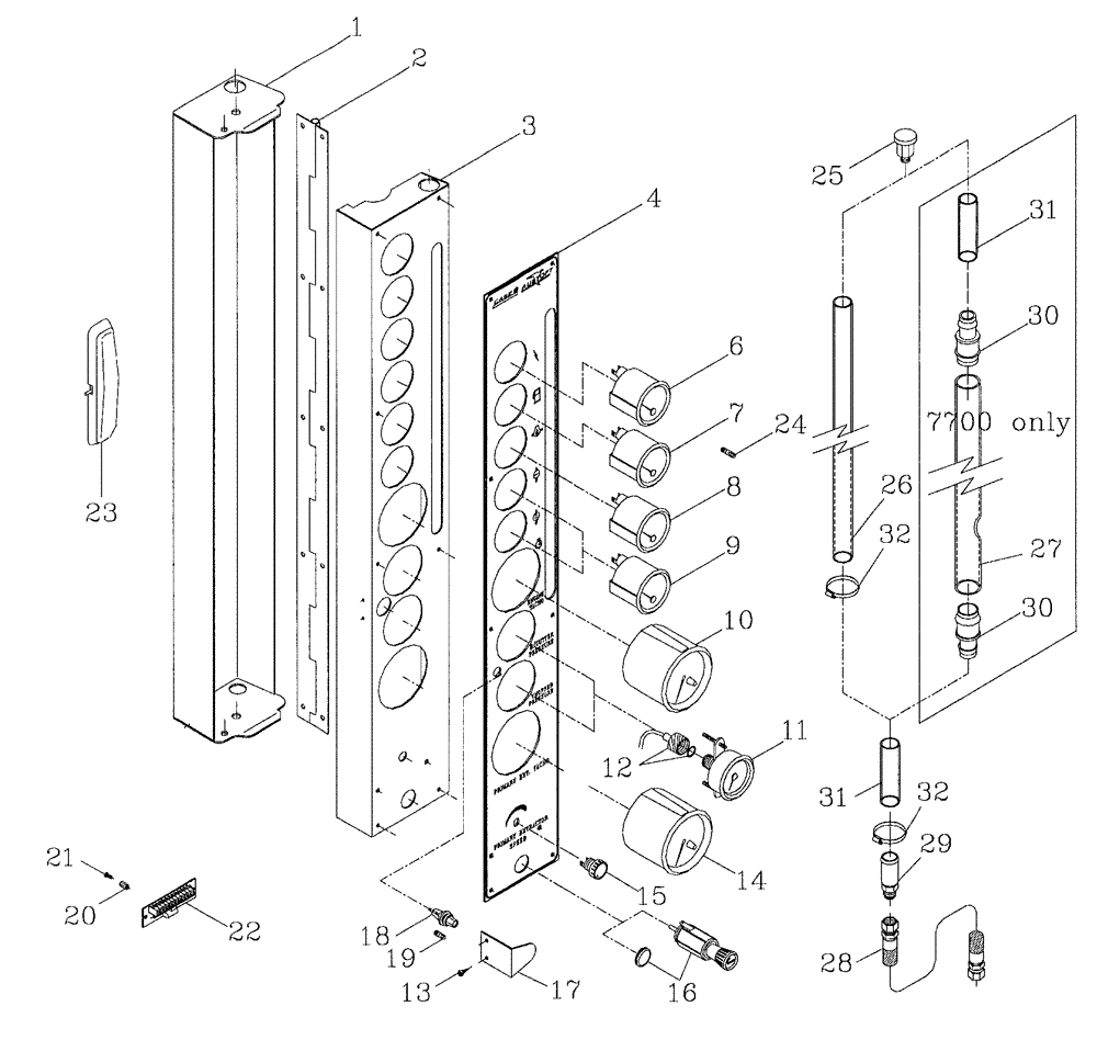 Схема запчастей Case IH 7700 - (A11[12]) - CABIN INSTRUMENT PANEL Mainframe & Functioning Components