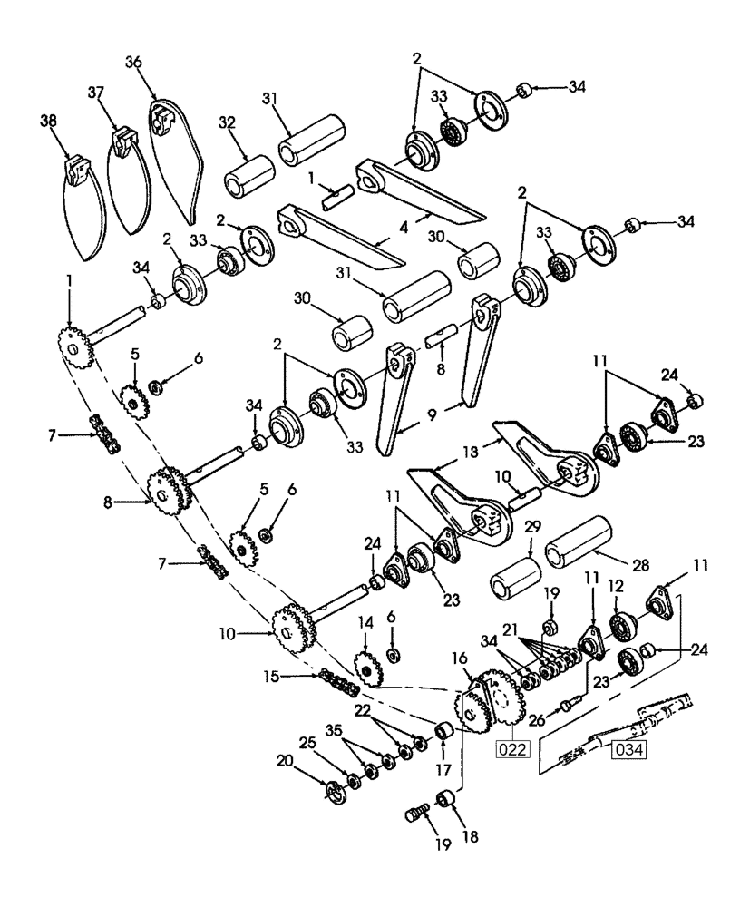 Схема запчастей Case IH SBX540 - (033[1]) - FEEDER, 3 ROTOR (60) - PRODUCT FEEDING