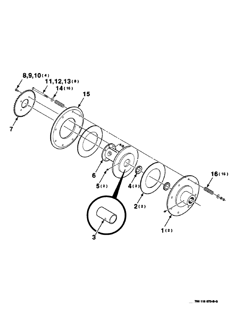 Схема запчастей Case IH 8460 - (2-10) - CLUTCH ASSEMBLY, DRIVE SHAFT, SERIAL NUMBER CFH0016839 THROUGH CFH0057696 Driveline