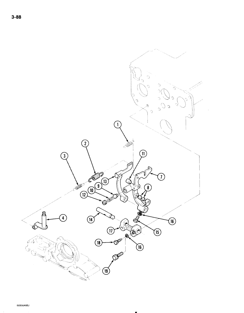 Схема запчастей Case IH 1818 - (3-088) - ENGINE GOVERNOR CONTROL, DIESEL MODELS (03) - FUEL SYSTEM