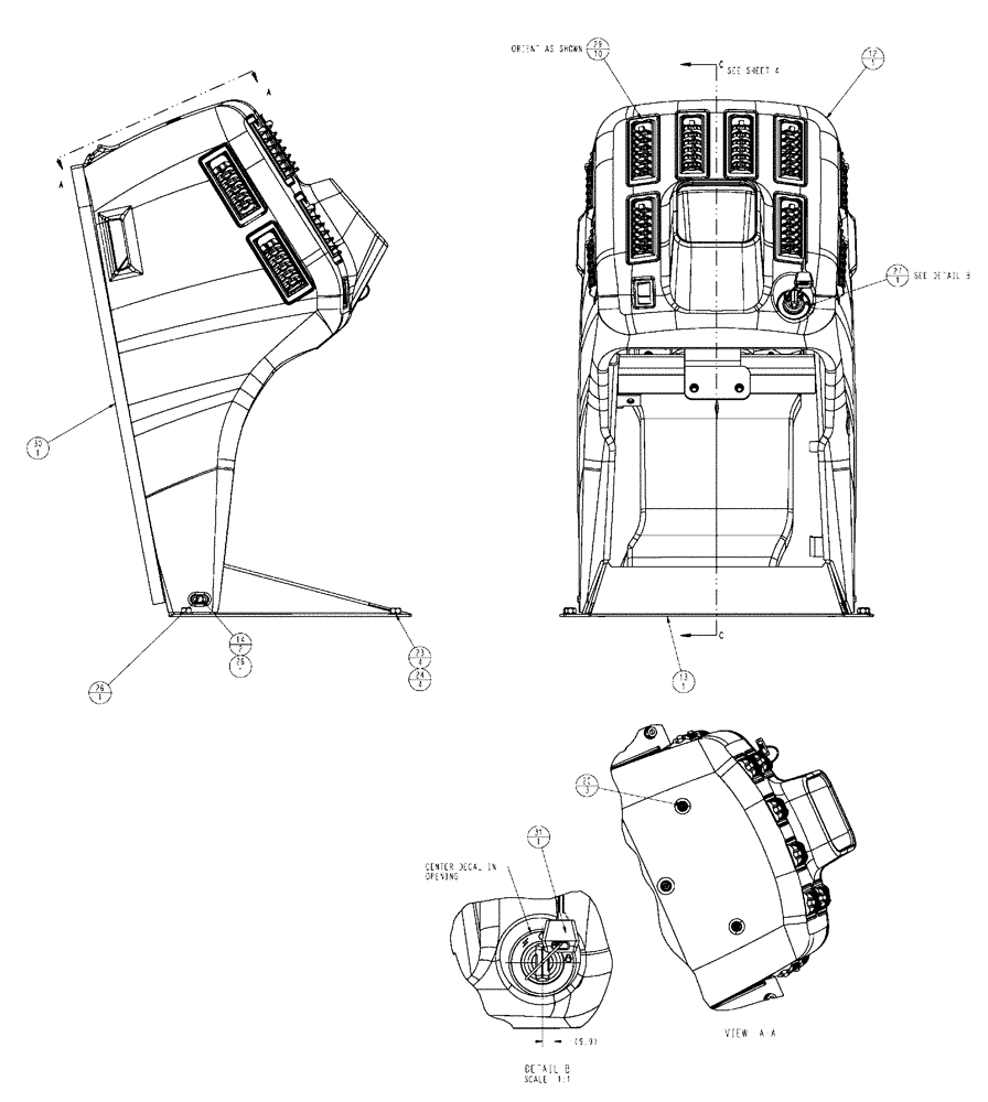 Схема запчастей Case IH FLX4510 - (01-019[01]) - FRONT CONSOLE, HVAC ASSEMBLY (10) - CAB