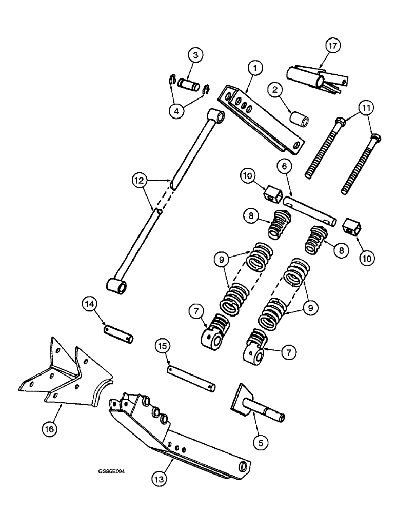 Схема запчастей Case IH INTERNATIONAL - (4-56) - HEADER FLOTATION AND ARM (12) - MAIN FRAME