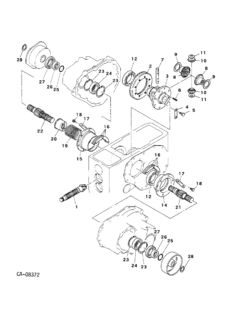 Схема запчастей Case IH 254 - (07-09) - DRIVE TRAIN, DIFFERENTIAL, 244 AND 254 (04) - Drive Train