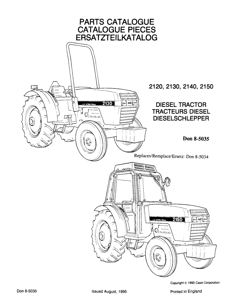 Схема запчастей Case IH 2120 - (1-1) - PARTS CATALOGUE (00) - PICTORIAL INDEX