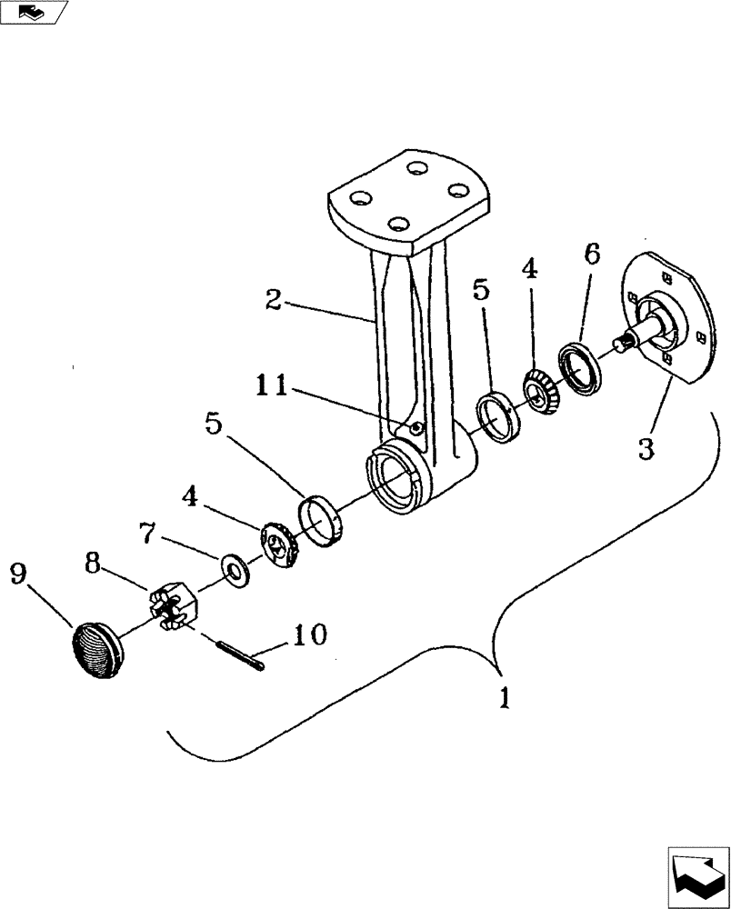 Схема запчастей Case IH 530B - (44.100.02) - HUB & SPINDLE ASSEMBLY - DISC LEVELER (44) - WHEELS