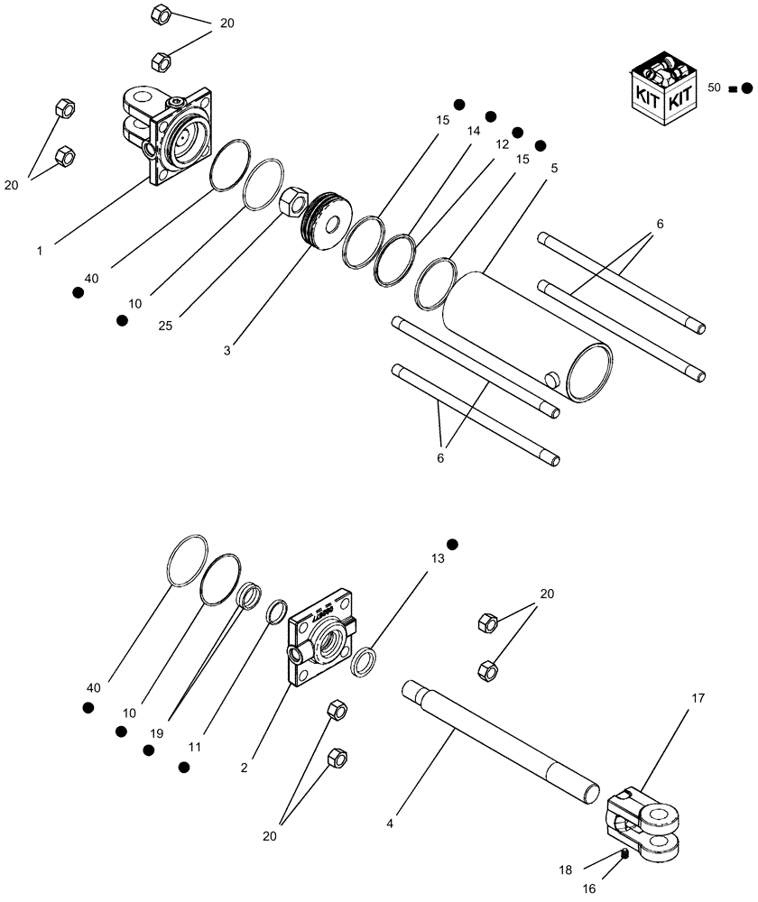 Схема запчастей Case IH 1255 - (35.100.BI[11]) - HYDRAULICS - CYLINDER 87618014, 4 1/4" X 8" SLAVE - 12 ROW WING WHEEL (35) - HYDRAULIC SYSTEMS