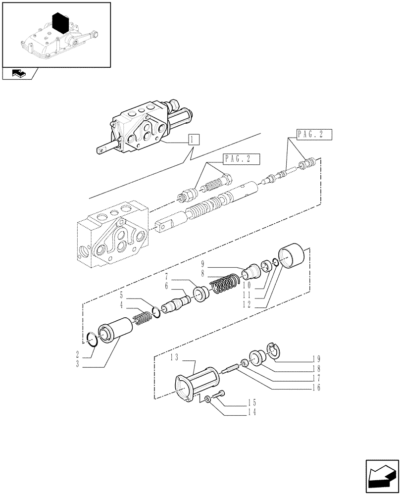 Схема запчастей Case IH FARMALL 65C - (1.82.7/06A[03]) - SIMPLE DOUBLE EFFECT DISTRIBUTOR WITH FLOAT AND AUTOMATIC CUTOUT FOR MID-MOUNT - BREAKDOWN (07) - HYDRAULIC SYSTEM