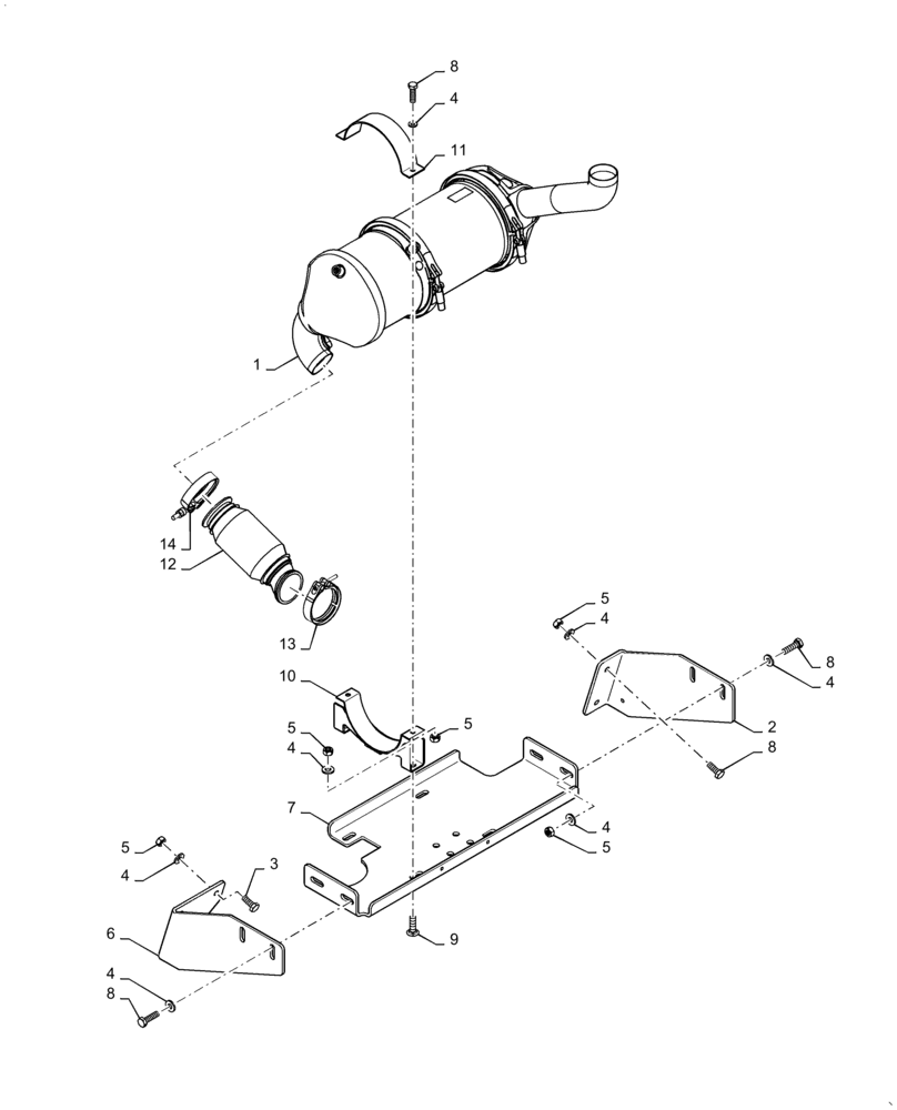 Схема запчастей Case IH 588H - (10.501.01) - MUFFLER INSTALLATION, DIESEL PARTICULANT FILTER (10) - ENGINE