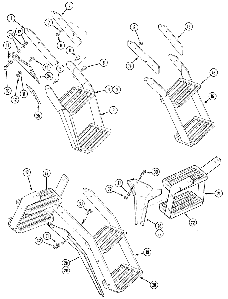 Схема запчастей Case IH 5120 - (9-114) - STEPS, CAB AND PLATFORM, LATER PRODUCTION (09) - CHASSIS/ATTACHMENTS