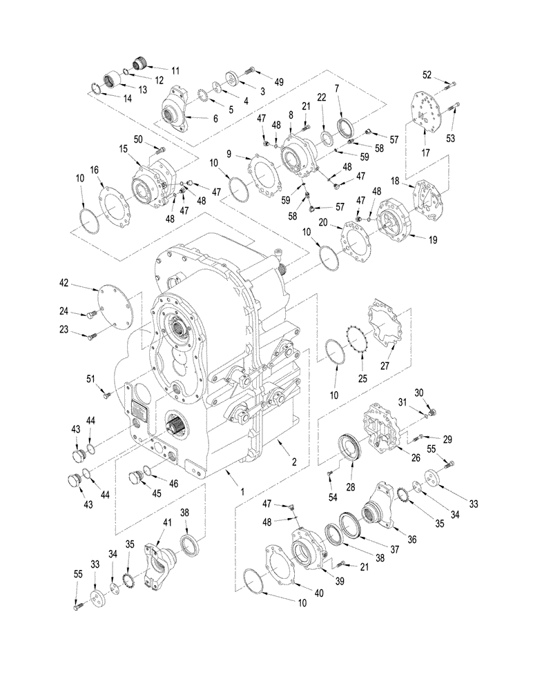 Схема запчастей Case IH STX375 - (06-23) - MANUAL SHIFT TRANSMISSION - COVERS AND YOKES (06) - POWER TRAIN