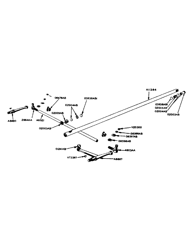 Схема запчастей Case IH 700 - (178) - STEERING ARMS, TIE ROD AND DRAG LINK, FOR ORCHARD TRACTORS (05) - STEERING