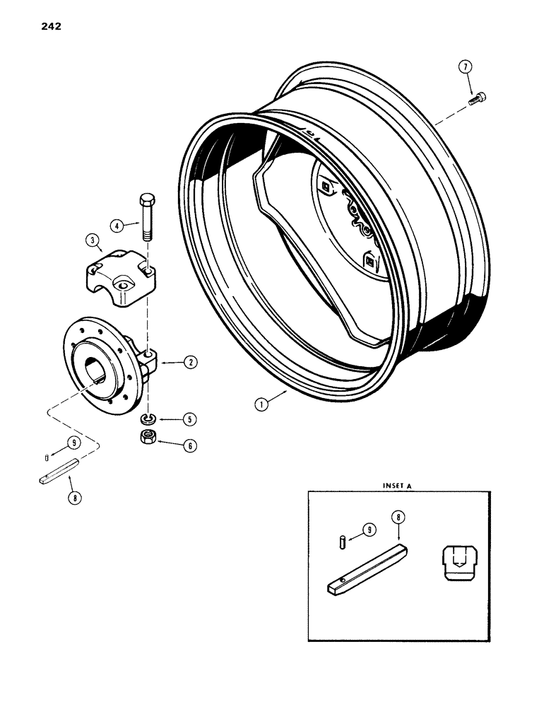 Схема запчастей Case IH 870 - (242) - DUAL REAR WHEELS, STAMPED WITH 38 INCH RIMS, USED WITH 3-3/16 INCH DIAMETER AXLE (06) - POWER TRAIN