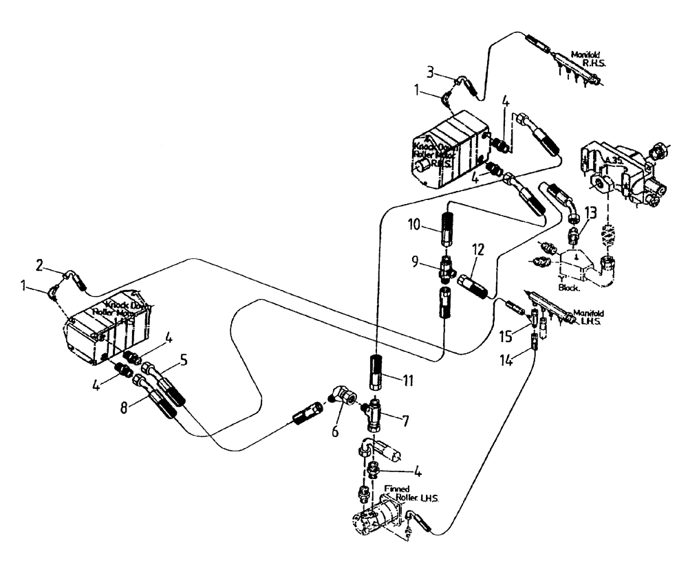 Схема запчастей Case IH 7700 - (B05[50A]) - HYDRAULIC CIRCUIT {POWER KNOCKDOWN ROLLER, UNDERSLUNG BASECUTTER} Hydraulic Components & Circuits