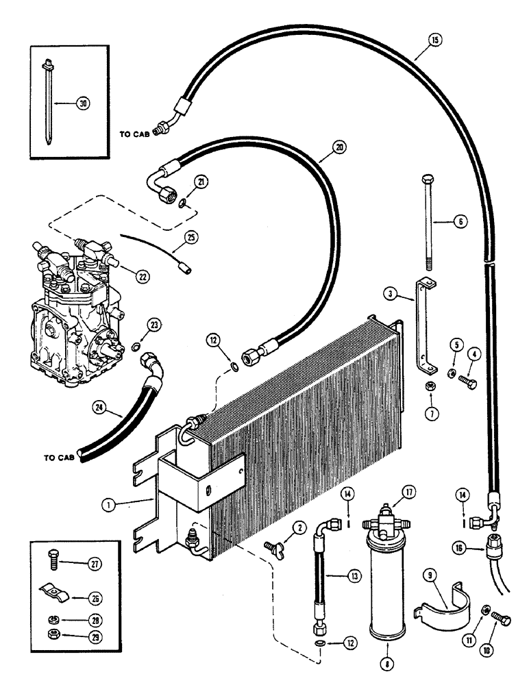 Схема запчастей Case IH 2390 - (9-412) - AIR CONDITIONING, CONDENSER AND RECEIVER, DRIER (09) - CHASSIS/ATTACHMENTS