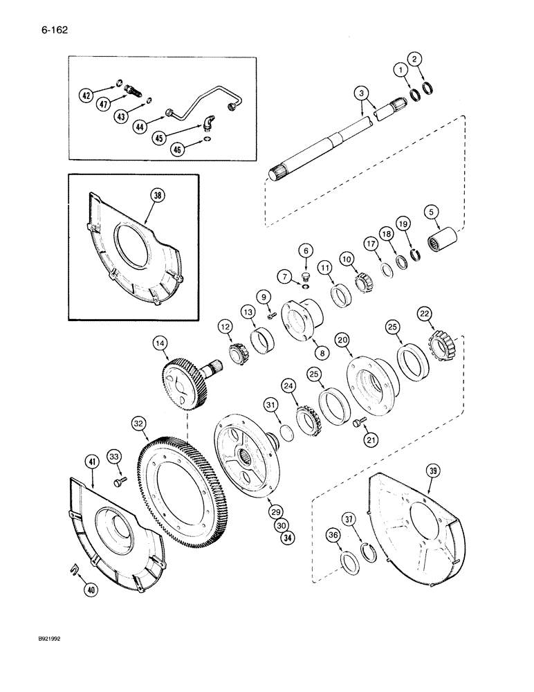 Схема запчастей Case IH 7140 - (6-162) - PTO REDUCTION GEARS (06) - POWER TRAIN