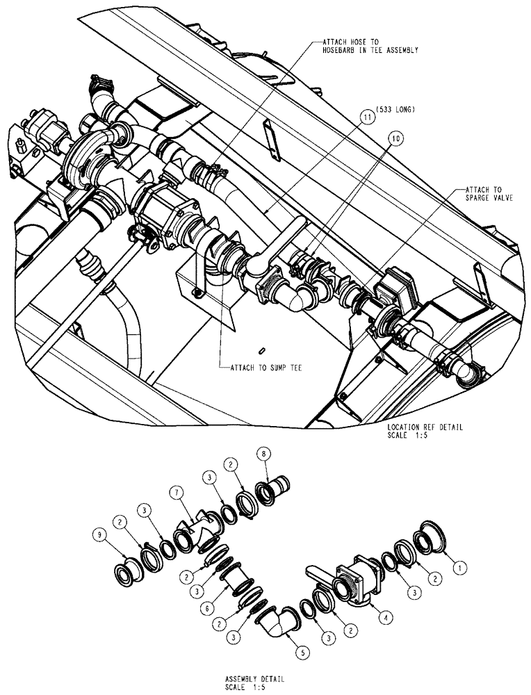 Схема запчастей Case IH SPX3320 - (09-018) - SUCTION FILL GROUP Liquid Plumbing