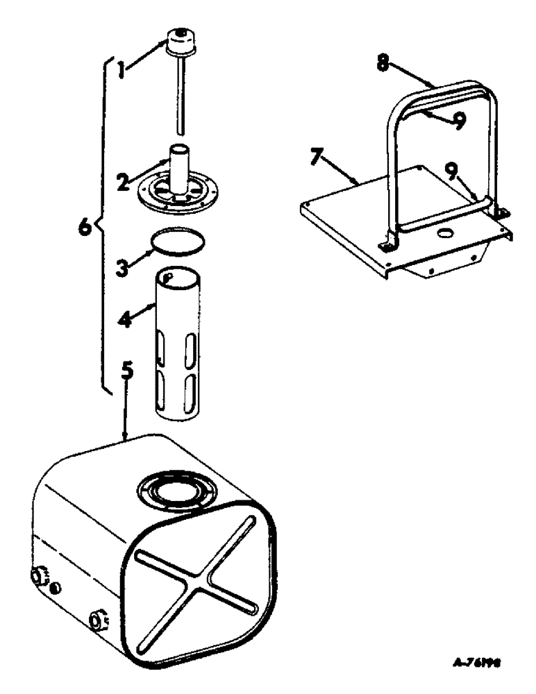 Схема запчастей Case IH 303 - (165) - HYDRAULIC RESERVOIR, FOR HYDROSTATIC GROUND DRIVE (35) - HYDRAULIC SYSTEMS