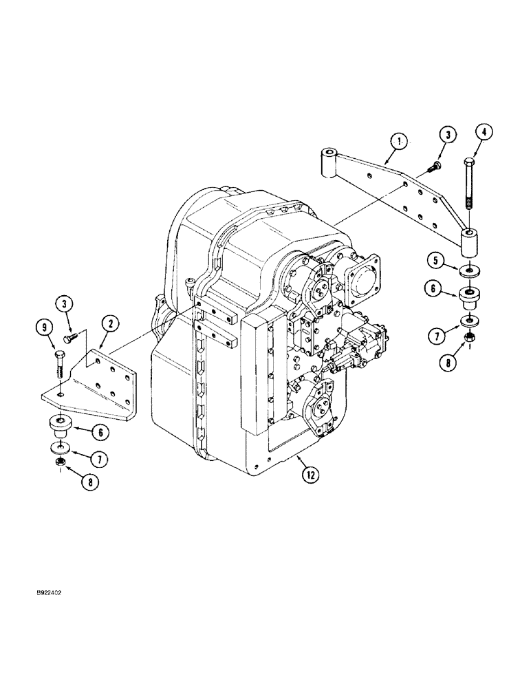 Схема запчастей Case IH 9330 - (6-002) - TRANSMISSION MOUNTING (06) - POWER TRAIN