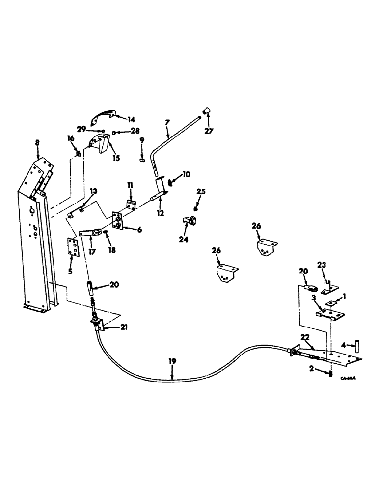Схема запчастей Case IH 403 - (108) - GROUND SPEED CONTROL, FOR HYDROSTATIC GROUND DRIVE (90) - PLATFORM, CAB, BODYWORK AND DECALS