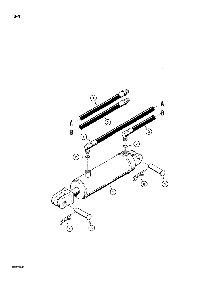 Схема запчастей Case IH 780 - (8-04) - TRANSPORT LIFT HYDRAULIC CIRCUIT, 4 IN. ID CYLINDER (08) - HYDRAULICS