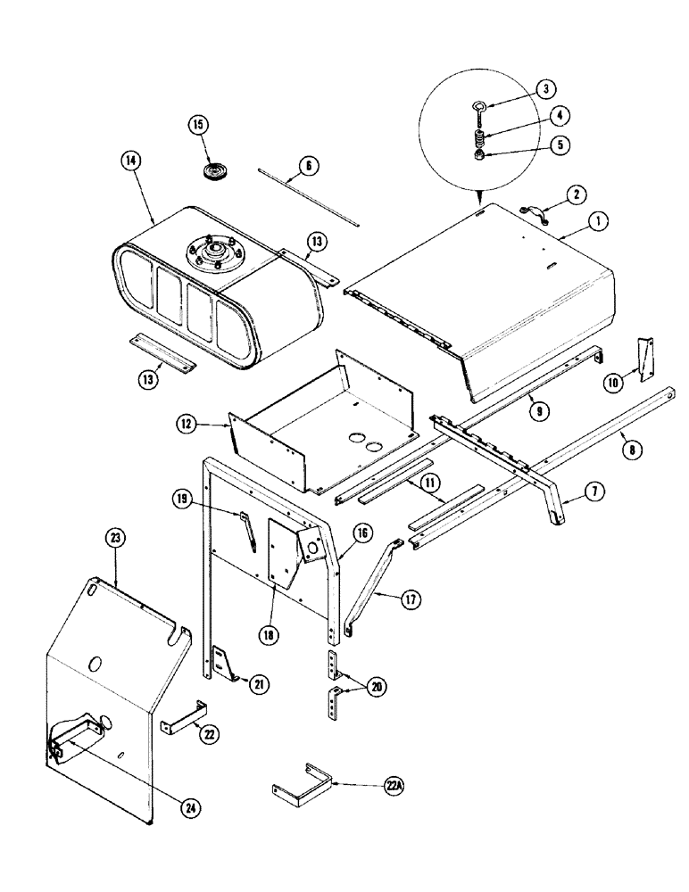 Схема запчастей Case IH 960 - (22) - ENGINE HOOD, CONTINUED (90) - PLATFORM, CAB, BODYWORK AND DECALS