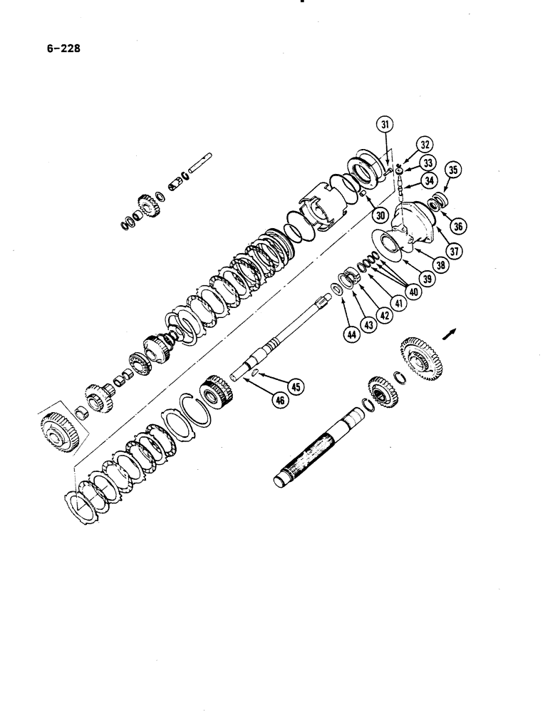 Схема запчастей Case IH 485 - (6-228) - FORWARD AND REVERSE, SYNCHROMESH DRIVE (CONTD) (06) - POWER TRAIN