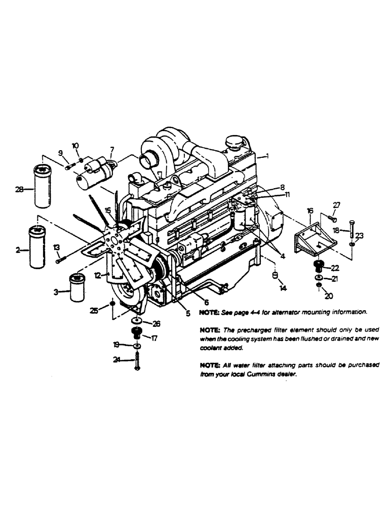 Схема запчастей Case IH 9170 - (04-02) - ENGINE AND ATTACHING PARTS, CUMMINS 855 ENGINE (04) - Drive Train