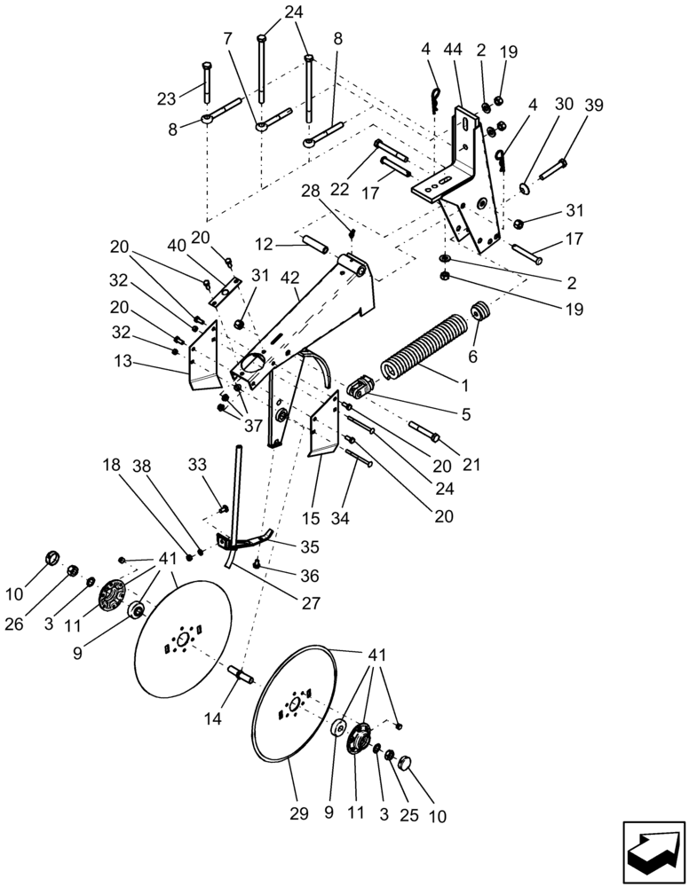 Схема запчастей Case IH 1220 - (75.110.18) - DOUBLE DISC OPENERS, LIQUID FERTILIZER (75) - SOIL PREPARATION