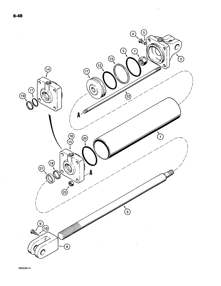 Схема запчастей Case IH 780 - (8-48) - TRANSPORT LIFT CYLINDER, 145213C92, TIE-BOLT TYPE, 4 INCH ID (08) - HYDRAULICS