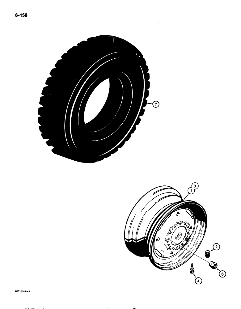 Схема запчастей Case IH 1825 - (6-156) - WHEELS AND TIRES (06) - POWER TRAIN