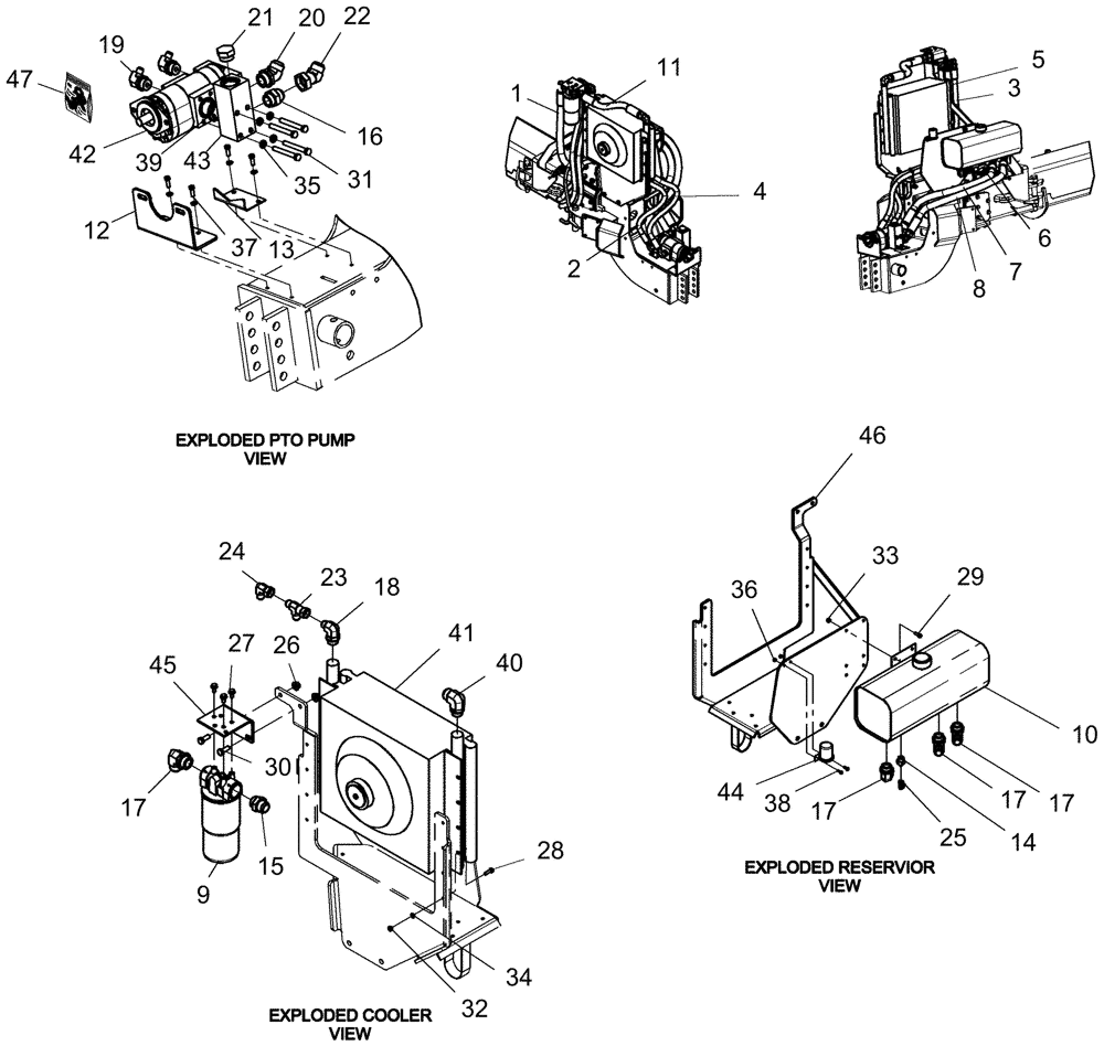Схема запчастей Case IH 1200PT - (L.20.C[04]) - 36 GPM PUMP LAYOUT (ASN CBJ025654) L - Field Processing