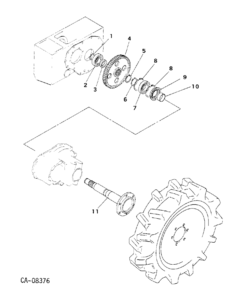 Схема запчастей Case IH 254 - (07-17) - DRIVE TRAIN, DRIVE AXLE, REAR, 244 AND 254 (04) - Drive Train