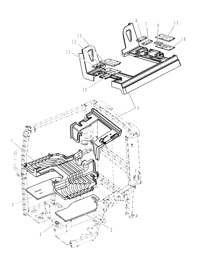 Схема запчастей Case IH DX45 - (10.08) - FLOOR MAT & DECK (10) - OPERATORS PLATFORM/CAB