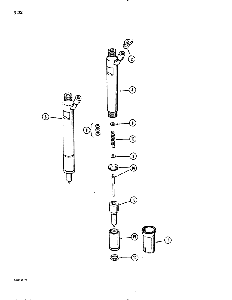 Схема запчастей Case IH 9130 - (3-22) - FUEL INJECTION NOZZLE, 6T-830 ENGINE (03) - FUEL SYSTEM