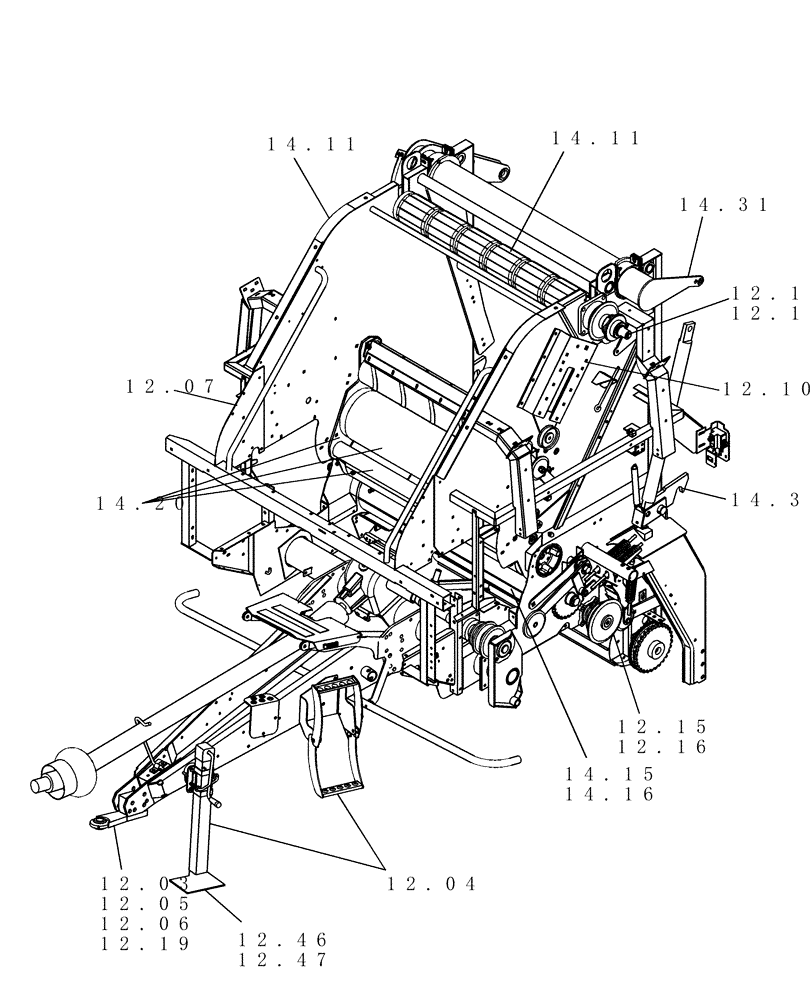Схема запчастей Case IH RBX462 - (SECTION 12[RBX462]) - PICTORIAL INDEX, MAIN FRAME (00) - GENERAL