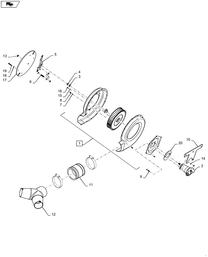 Схема запчастей Case IH 1250 - (80.150.05) - BLOWER, FILLER (80) - CROP STORAGE/UNLOADING