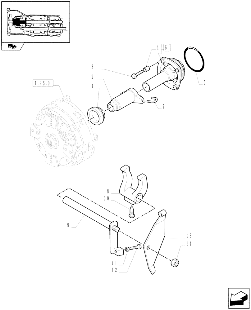 Схема запчастей Case IH FARMALL 65C - (1.26.2[01]) - LEVERS AND TIEROD (03) - TRANSMISSION
