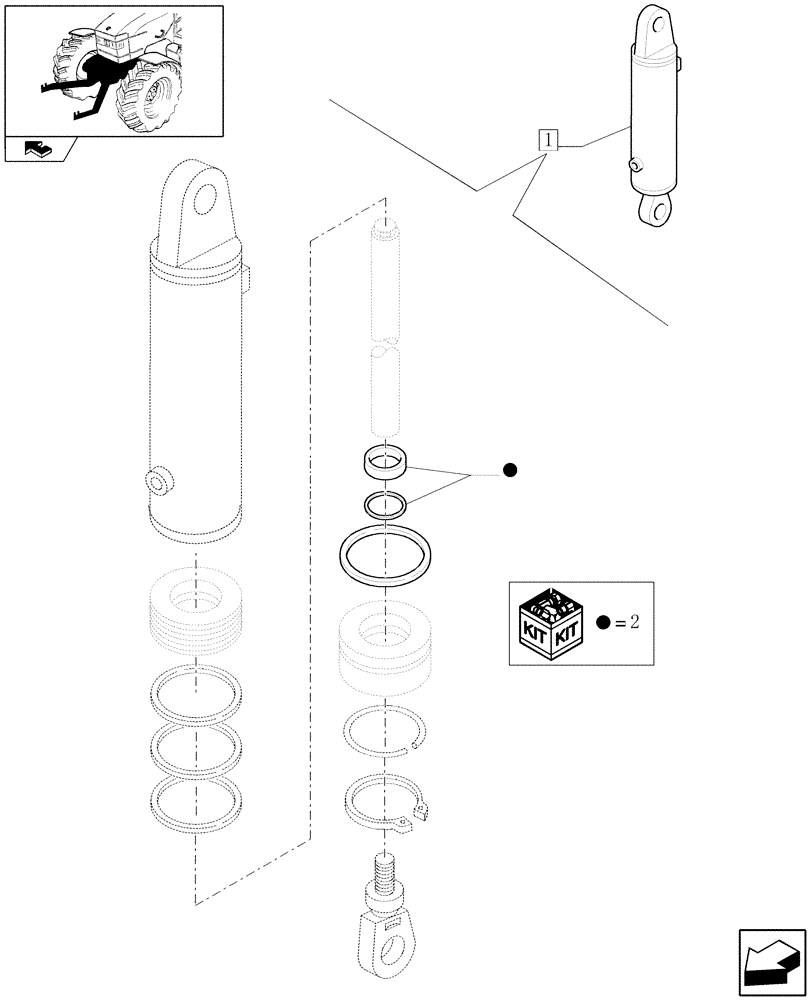 Схема запчастей Case IH PUMA 165 - (1.81.9/ B) - CYLINDER - BREAKDOWN (07) - HYDRAULIC SYSTEM