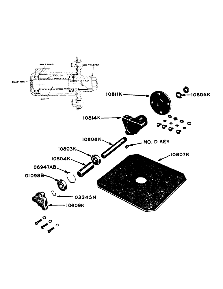 Схема запчастей Case IH 100 - (17) - LEFT HAND REEL BEARING, BALL BEARING 