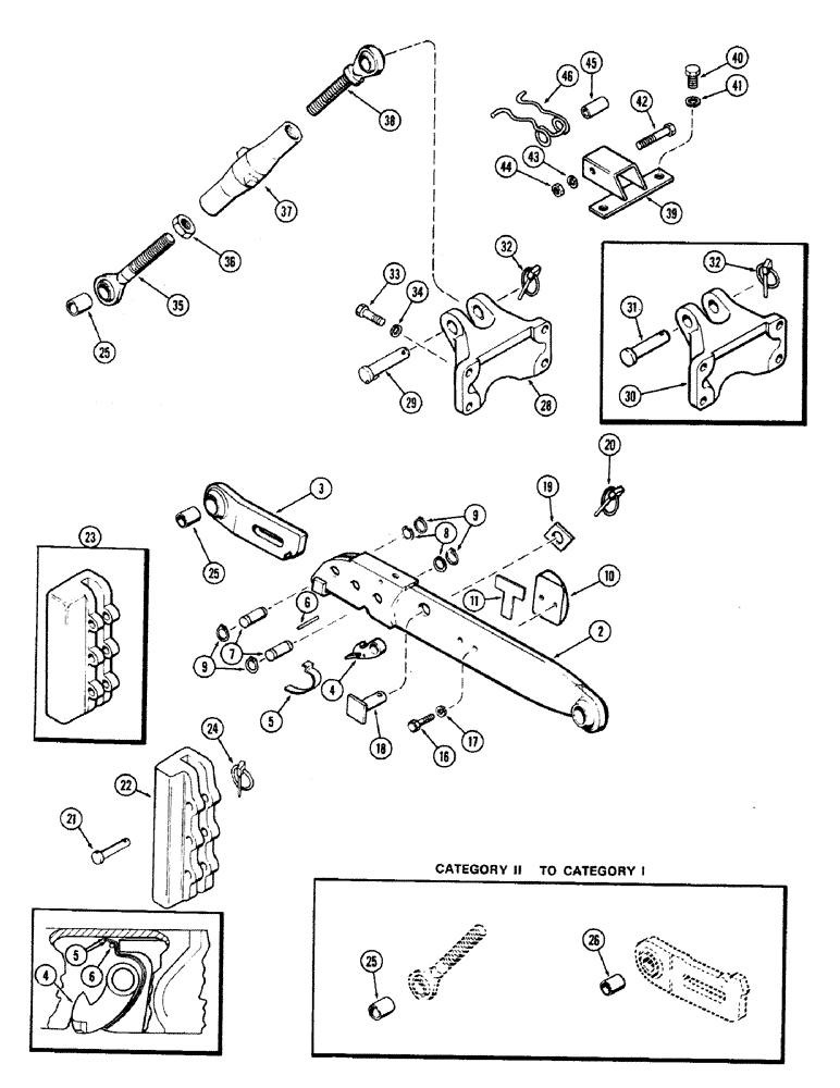 Схема запчастей Case IH 870 - (256) - THREE POINT HITCH, DRAFT ARMS (09) - CHASSIS/ATTACHMENTS