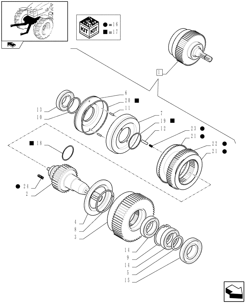 Схема запчастей Case IH PUMA 195 - (1.81.9/02G) - FRONT PTO - CLUTCH - BREAKDOWN (07) - HYDRAULIC SYSTEM