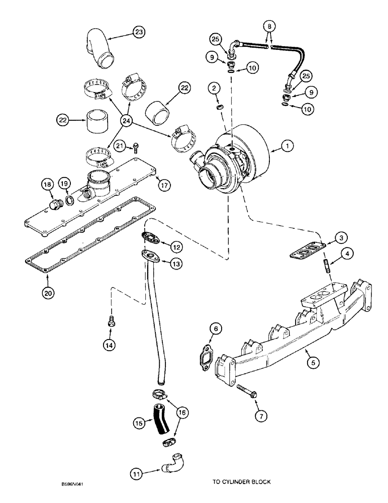 Схема запчастей Case IH 6591T - (2-18) - TURBOCHARGER SYSTEM AND MANIFOLDS, 6T-590 EMISSIONS CERTIFIED ENGINE 