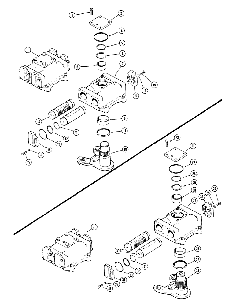 Схема запчастей Case IH 1175 - (087A) - A66604 STEERING ACTUATOR, WITH ADJUSTABLE FRONT AXLE, USED TRACTOR SERIAL NUMBERS 8741587 TO 8757256 (05) - STEERING