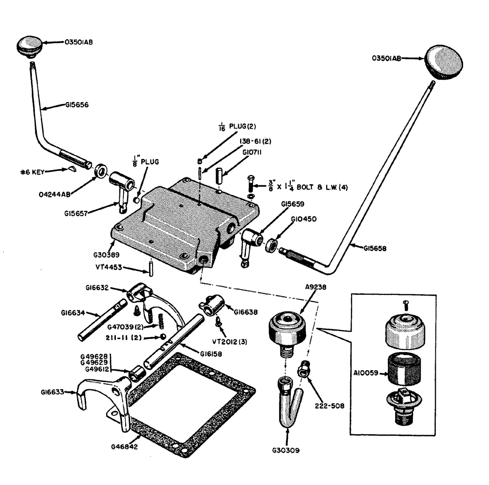 Схема запчастей Case IH 630 - (070) - SHUTTLE TRANSMISSION CONTROL COVER (06) - POWER TRAIN
