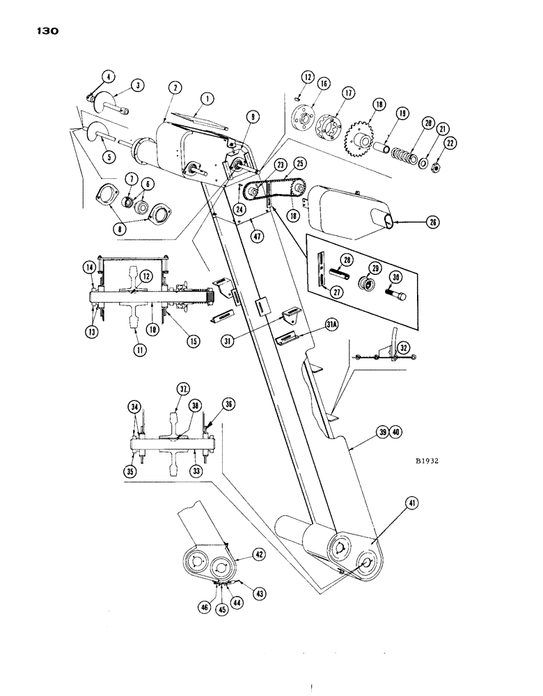 Схема запчастей Case IH 1660 - (130) - GRAIN ELEVATOR (80) - CROP STORAGE/UNLOADING