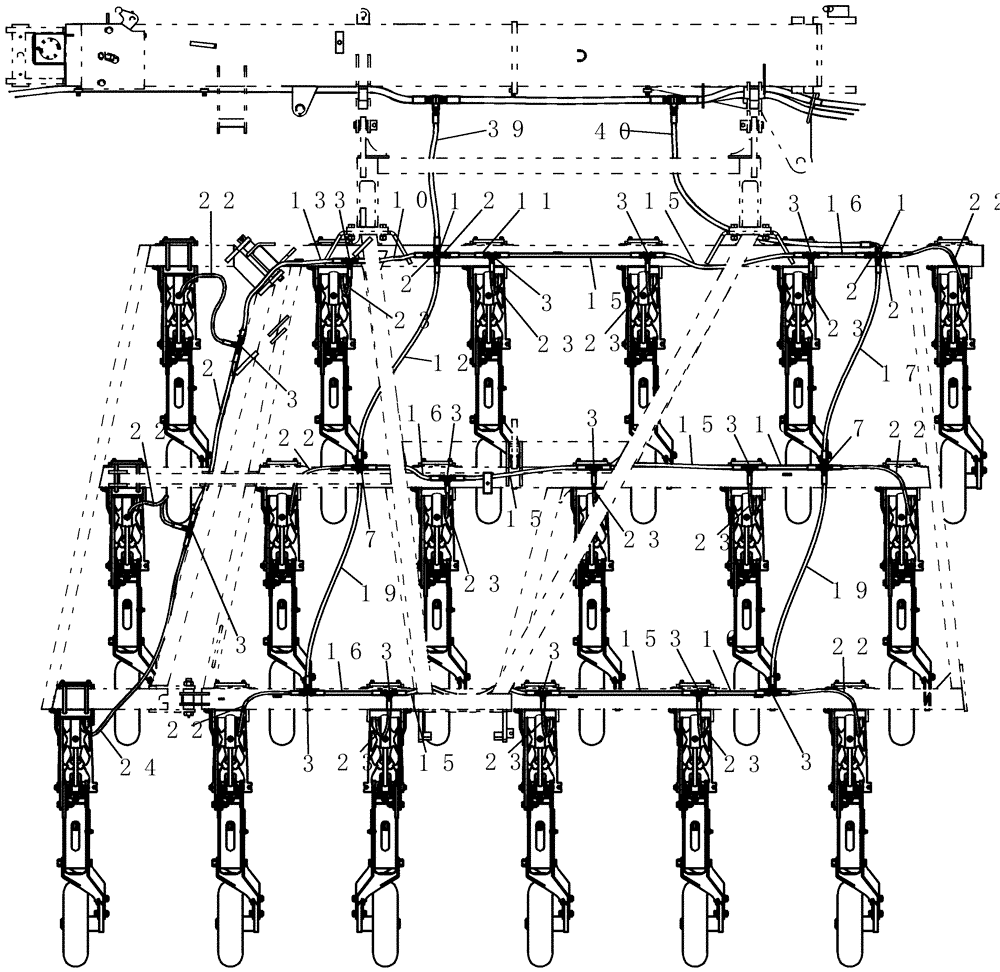 Схема запчастей Case IH 800 - (35.900.20) - HYDRAULICS - 70 10" INNER WING TRIP LOWER CCT (35) - HYDRAULIC SYSTEMS