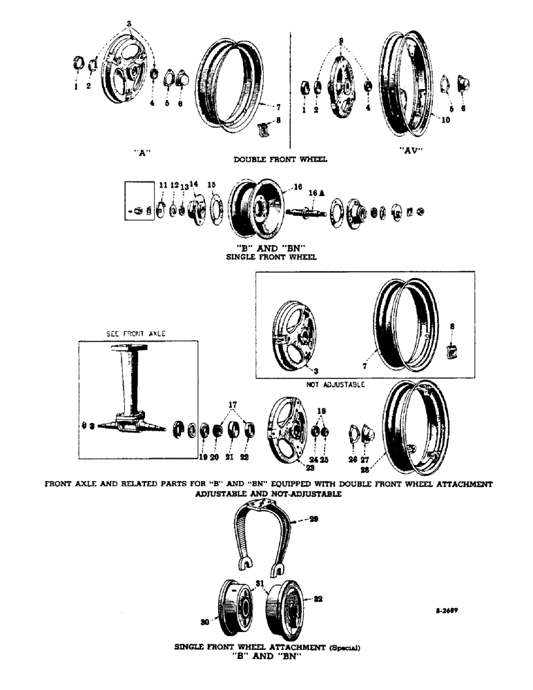 Схема запчастей Case IH FARMALL BN - (108) - CHASSIS, FRONT WHEELS (12) - CHASSIS