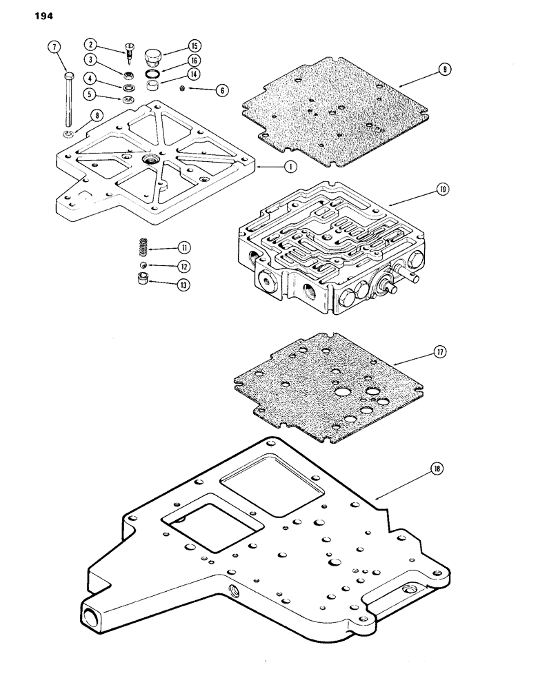 Схема запчастей Case IH 870 - (194) - TRANSMISSION COVER AND CONTROL VALVE, POWER SHIFT (06) - POWER TRAIN