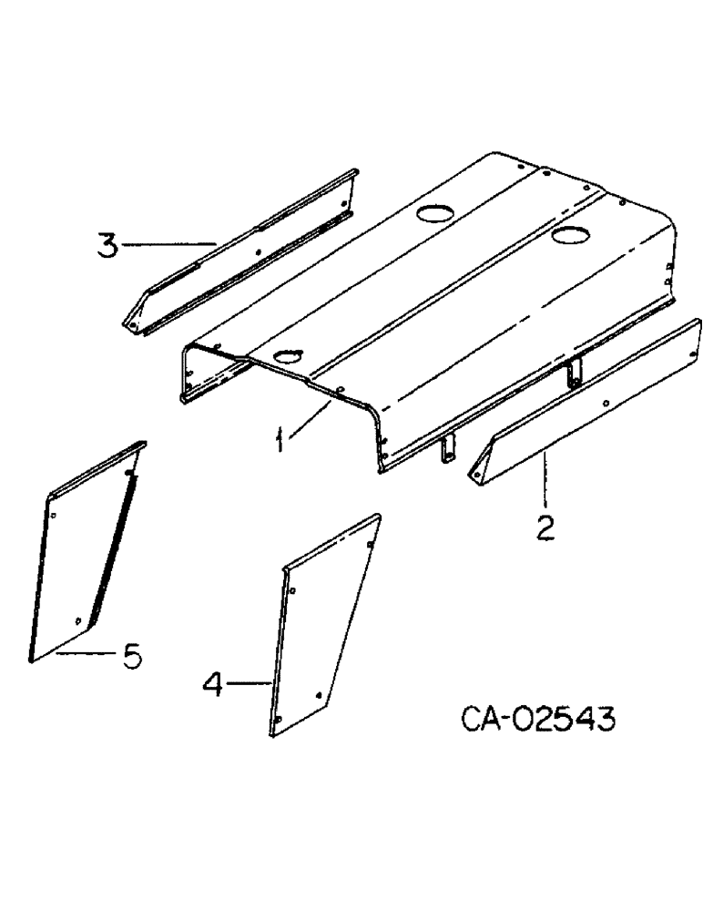 Схема запчастей Case IH 4166 - (13-01) - SUPERSTRUCTURE, HOOD, HOOD SIDE PANELS (05) - SUPERSTRUCTURE
